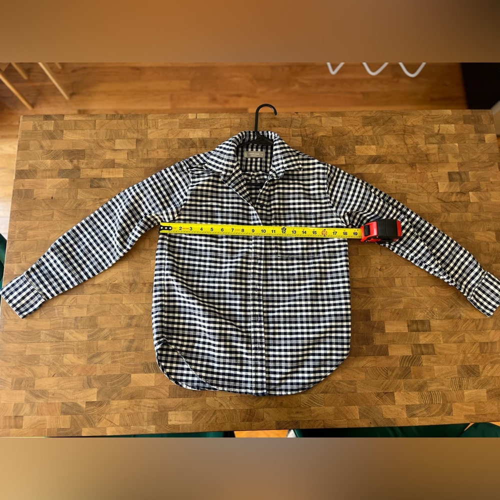 Everlane Navy & White Gingham Check Button Down Shirt Women’s Size 00